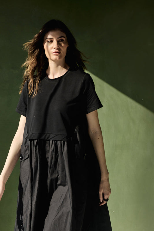 Solid Midi Dress