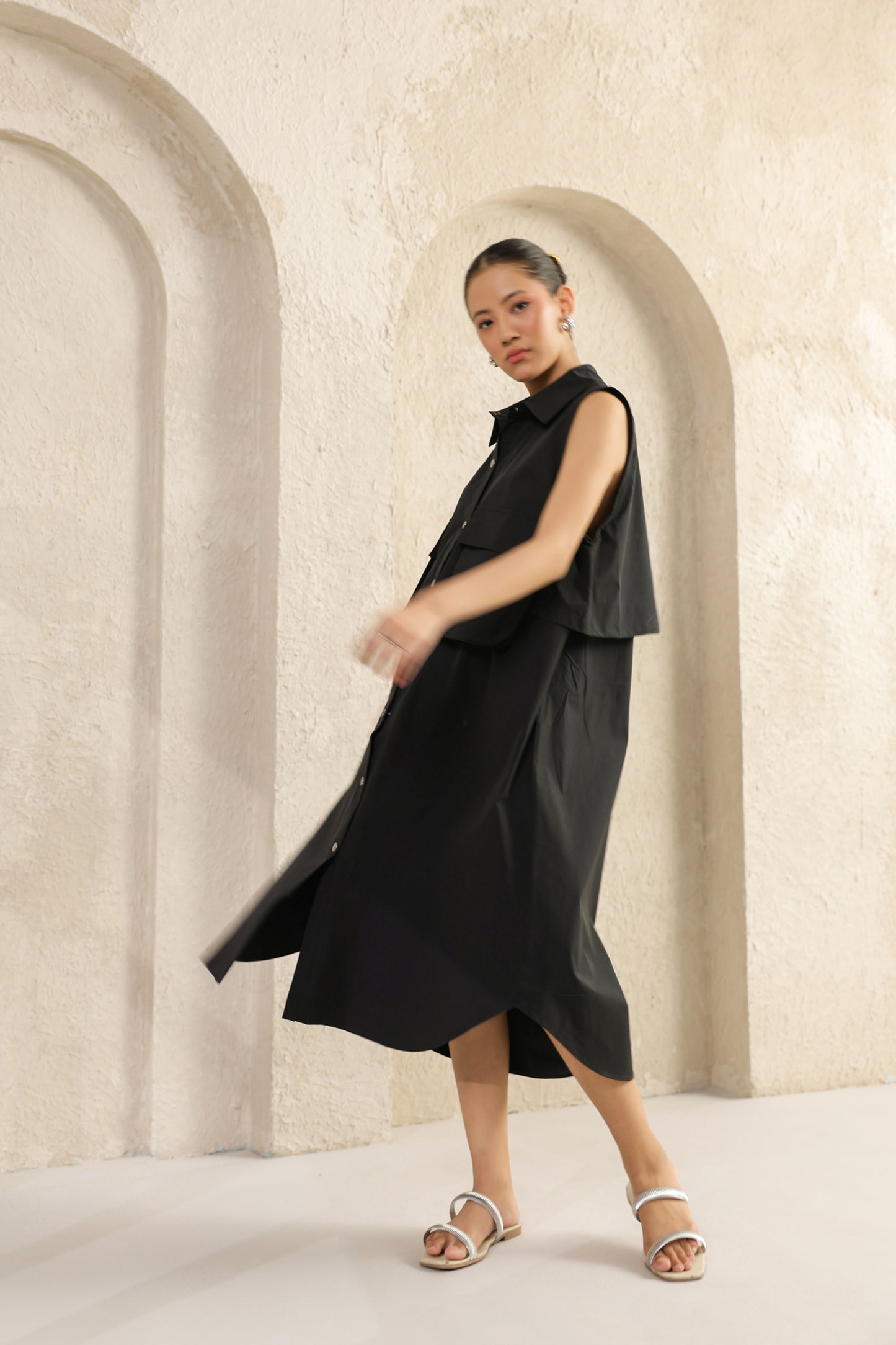 Black Waterproof Maxi Dress