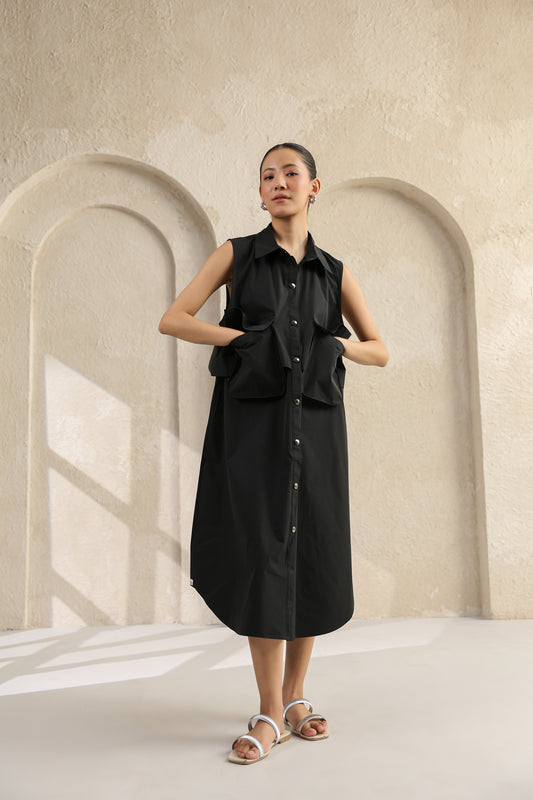 Black Waterproof Maxi Dress